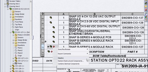 SolidWorks Video Tip:  2009 BOM Restructure