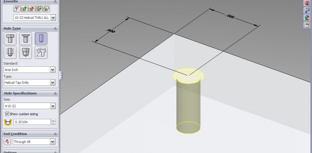 SolidWorks Tip: Heli-Coil Tap Drills