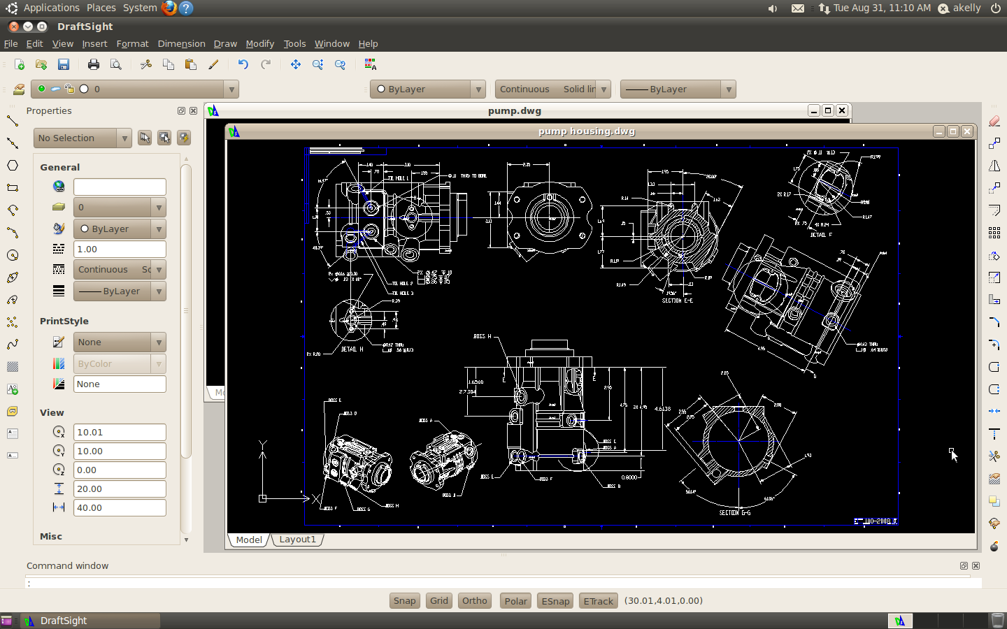 DraftSight for LINUX Screenshot