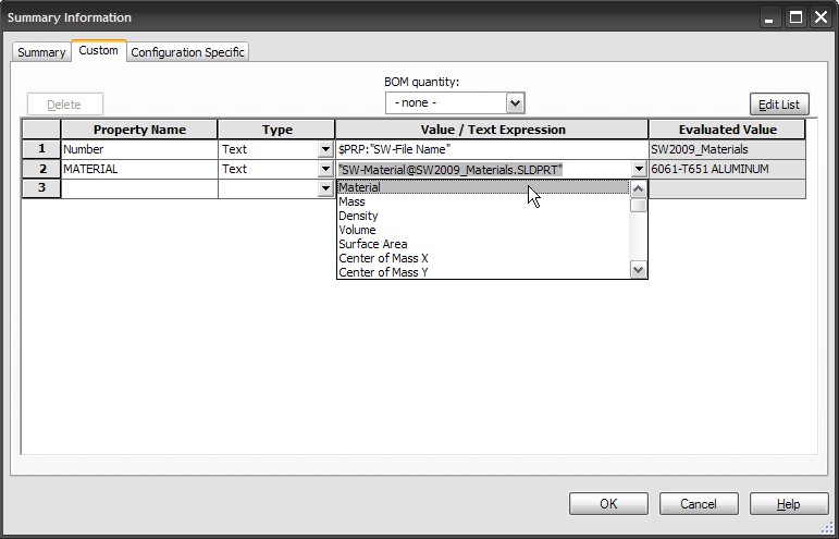 SolidWorks Video Tip: 2009 Materials Database