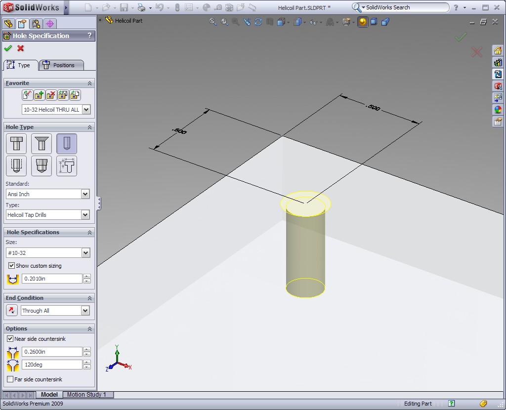 SolidWorks Tip: Heli-Coil Tap Drills